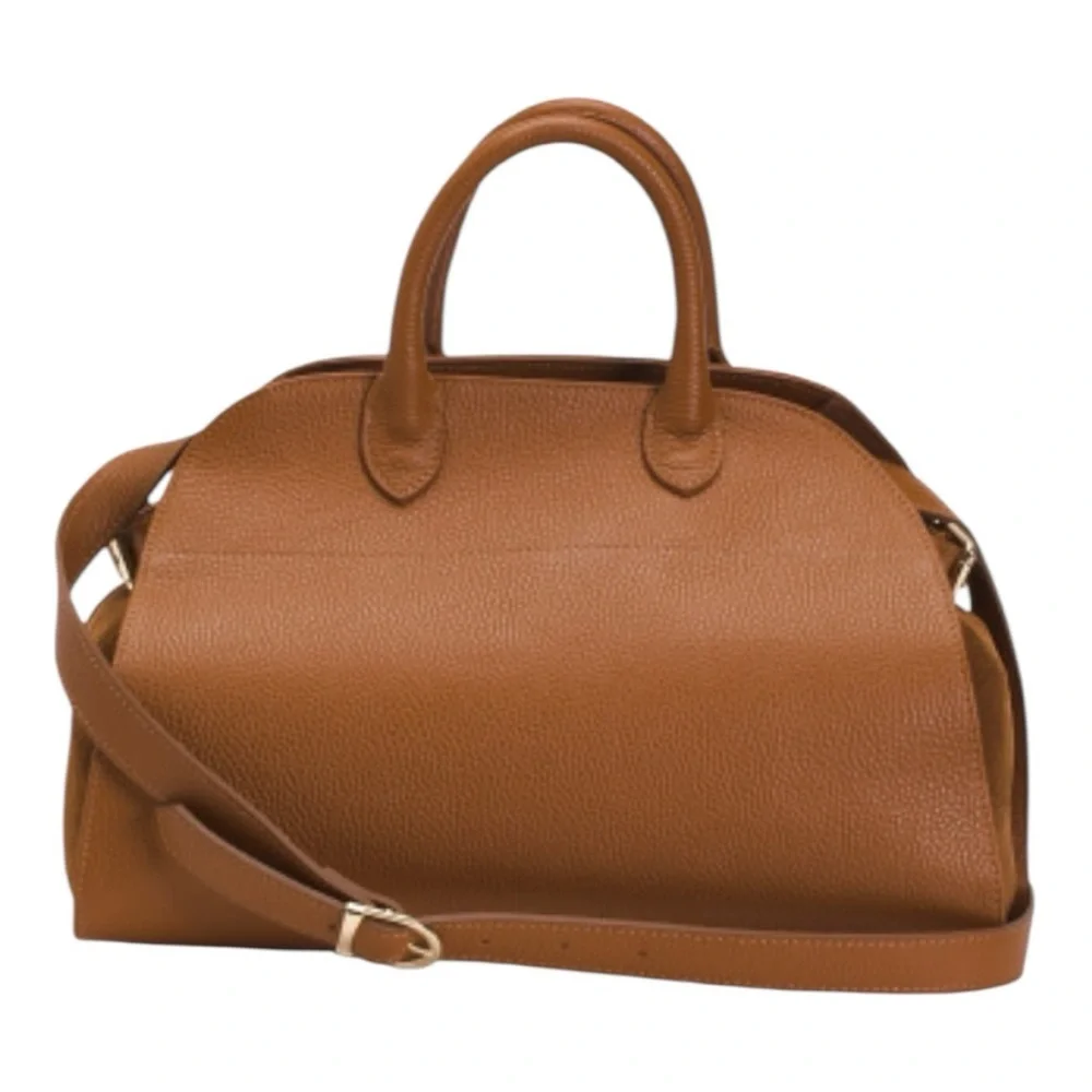 DIVINA FIRENZE Made In Italy Leather Satchel With Suede Gussets NWT